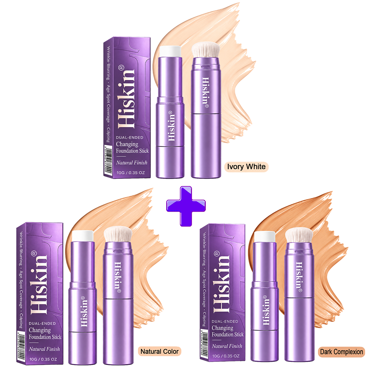 🔥 LAST 2 HOURS · 80% OFF! Hiskin® 2-in-1 Color-Changing Foundation Stick | Conceals Age Spots, Blurs Fine Lines & Hydrates Skin with a Built-In Brush for a Youthful Glow!