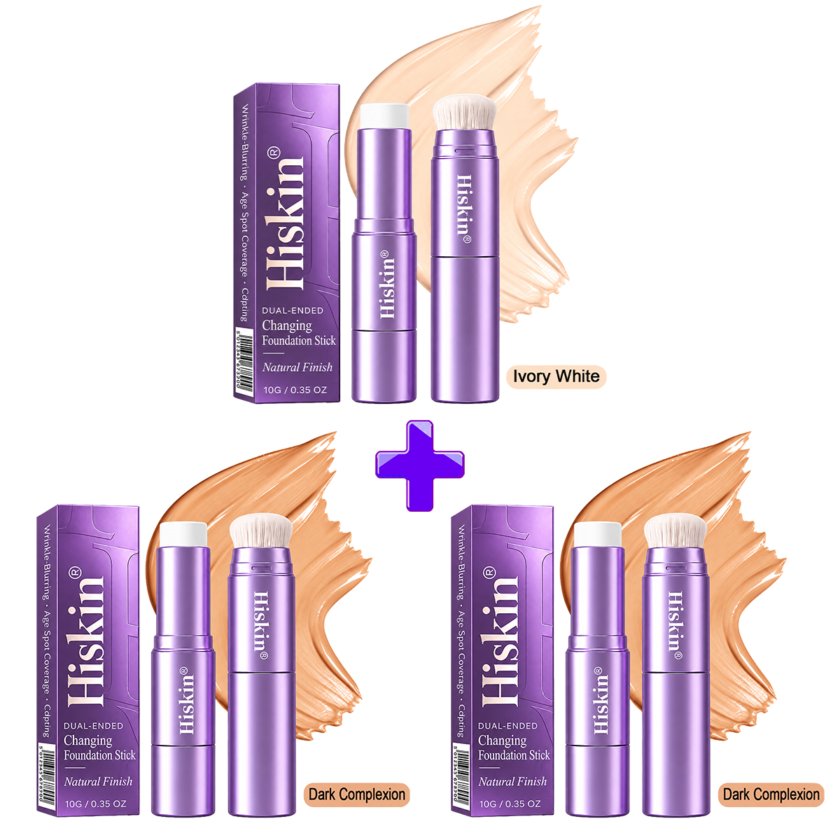 🔥 LAST 2 HOURS · 80% OFF! Hiskin® 2-in-1 Color-Changing Foundation Stick | Conceals Age Spots, Blurs Fine Lines & Hydrates Skin with a Built-In Brush for a Youthful Glow!
