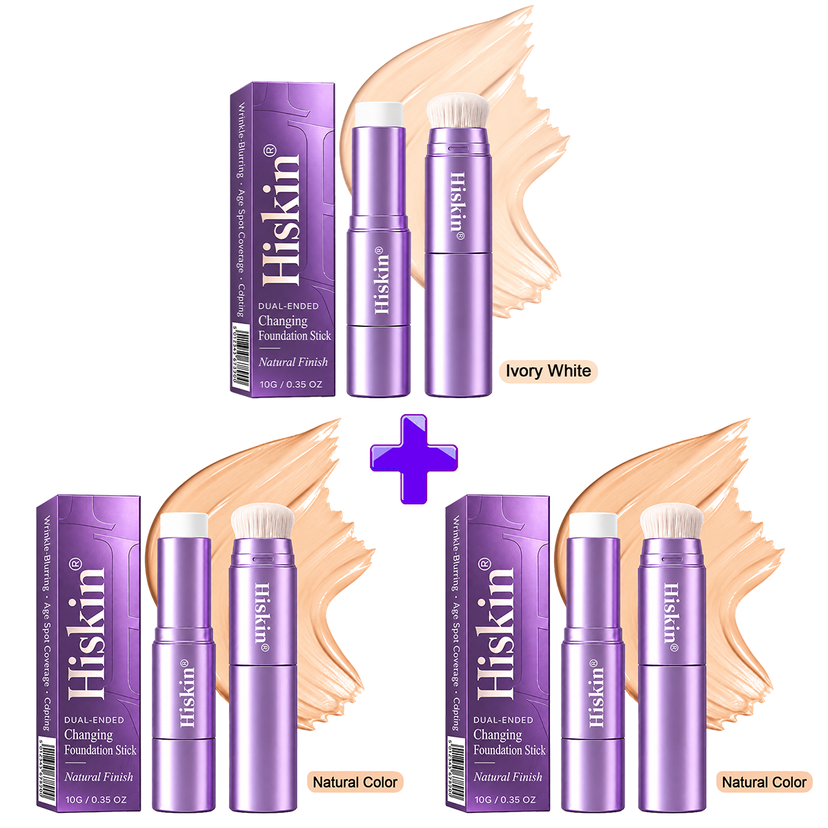 🔥 LAST 2 HOURS · 80% OFF! Hiskin® 2-in-1 Color-Changing Foundation Stick | Conceals Age Spots, Blurs Fine Lines & Hydrates Skin with a Built-In Brush for a Youthful Glow!