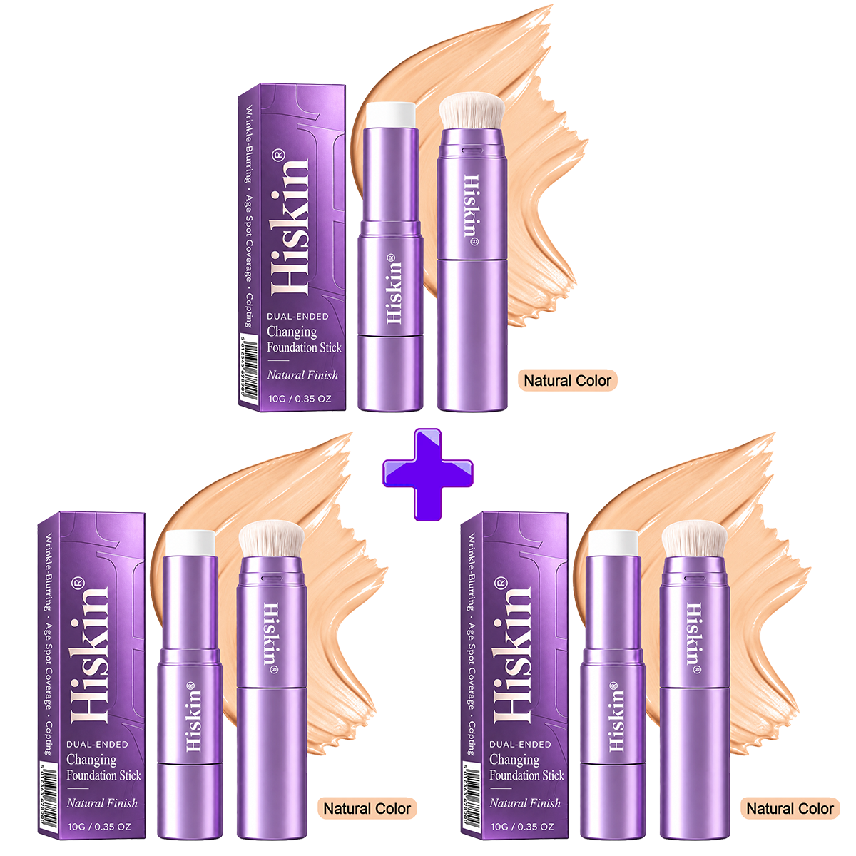 🔥 LAST 2 HOURS · 80% OFF! Hiskin® 2-in-1 Color-Changing Foundation Stick | Conceals Age Spots, Blurs Fine Lines & Hydrates Skin with a Built-In Brush for a Youthful Glow!