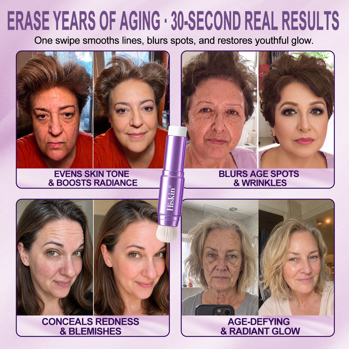 🔥 LAST 2 HOURS · 80% OFF! Hiskin® 2-in-1 Color-Changing Foundation Stick | Conceals Age Spots, Blurs Fine Lines & Hydrates Skin with a Built-In Brush for a Youthful Glow!