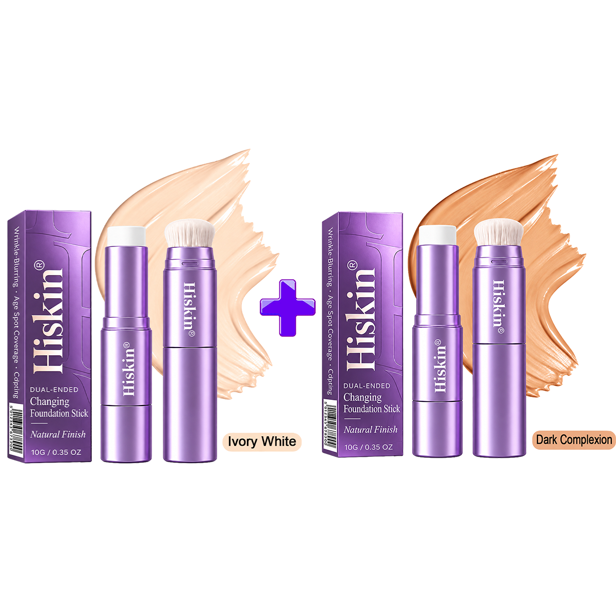 🔥 LAST 2 HOURS · 80% OFF! Hiskin® 2-in-1 Color-Changing Foundation Stick | Conceals Age Spots, Blurs Fine Lines & Hydrates Skin with a Built-In Brush for a Youthful Glow!