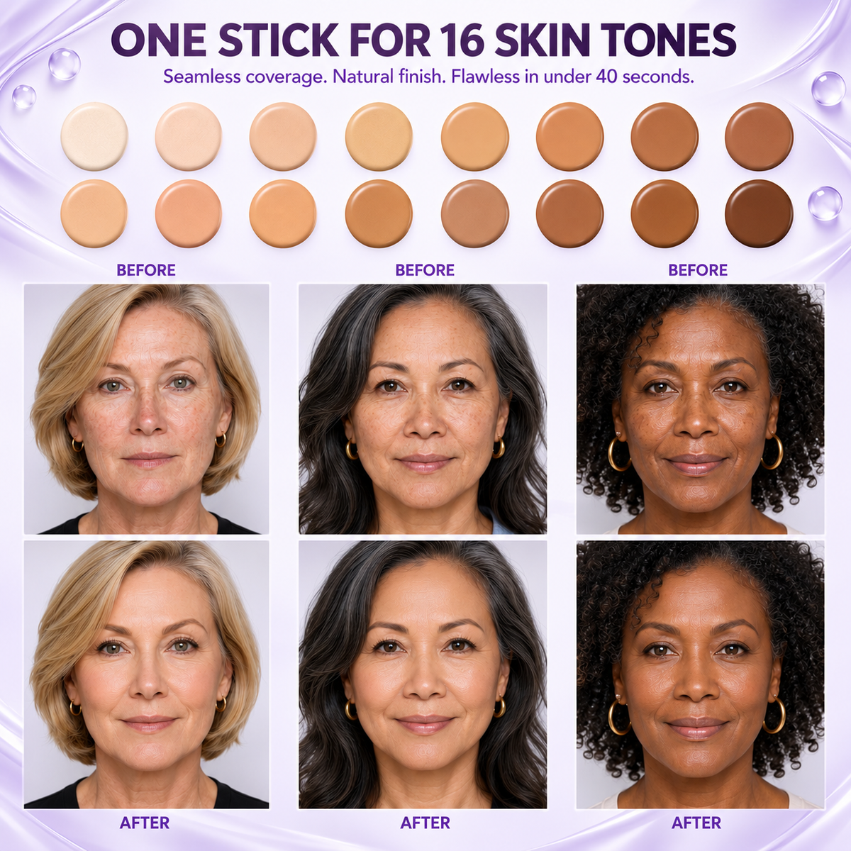 🔥 LAST 2 HOURS · 80% OFF! Hiskin® 2-in-1 Color-Changing Foundation Stick | Conceals Age Spots, Blurs Fine Lines & Hydrates Skin with a Built-In Brush for a Youthful Glow!