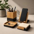 Lumitagecare Bamboo Desk Organizer Set