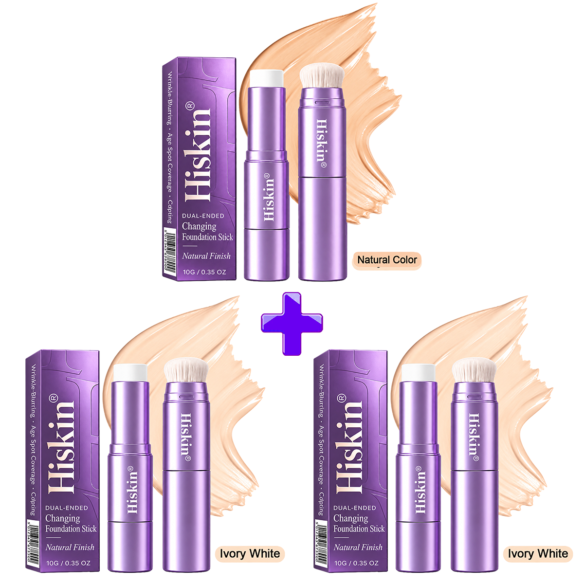 🔥 LAST 2 HOURS · 80% OFF!  Hiskin® 2-in-1 Color-Changing Foundation Stick | Conceals Age Spots, Blurs Fine Lines & Hydrates Skin with a Built-In Brush for a Youthful Glow!