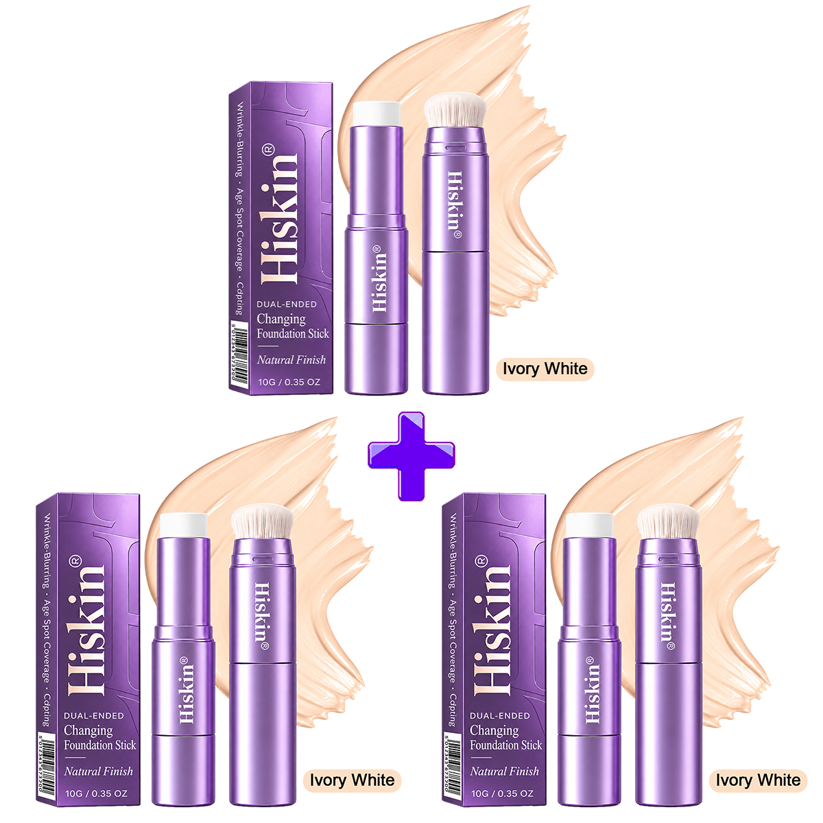 🔥 LAST 2 HOURS · 80% OFF!  Hiskin® 2-in-1 Color-Changing Foundation Stick | Conceals Age Spots, Blurs Fine Lines & Hydrates Skin with a Built-In Brush for a Youthful Glow!